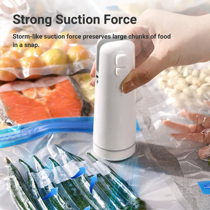 All-in-one Rechargeable Heat Sealer Cutter Handheld Vacuum Pump Machine With Vacuum Bag
