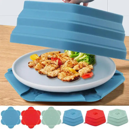 BPA-Free Multifunctional Collapsible Steam Vent Microwave Lid Cover For Food With Silicone Mat